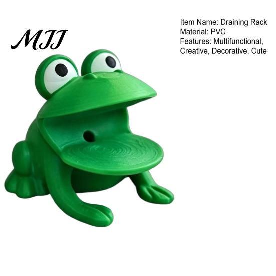 Garden Style Sink Draining Rack Frog Sponge Holder for Kitchen Sink, Cute Animal Shape Dish Drying Storage Caddy, Rack, Novelty Countertop Organizer
