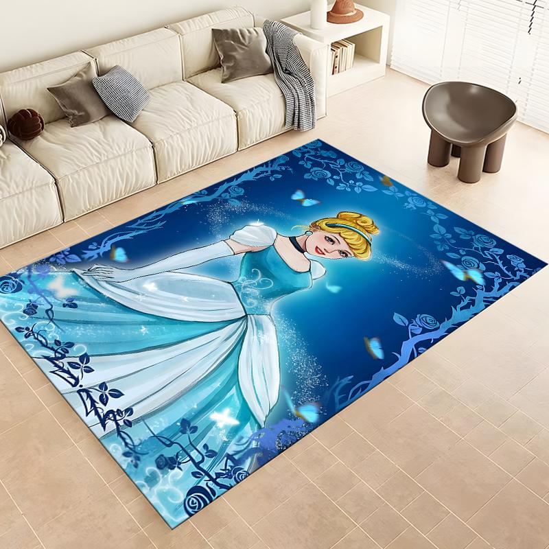 Various Styles and Sizes Princess Cinderella Pattern Carpets Bedroom Play Mat Living Room Areas Rug Home Decoration Luxury Gifts