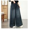 DIMANAF 2026 Herbst Winter Neu Übergröße Damen Jeans Blaue Lange Hosen Elastische Taille Locker Lässig Denim Baumwolle Dicke Hosen Vintage Dame
