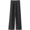 Womens Loose Straight Cut High-Waist Casual Pants Lightweight Cotton Blend Fall 2026