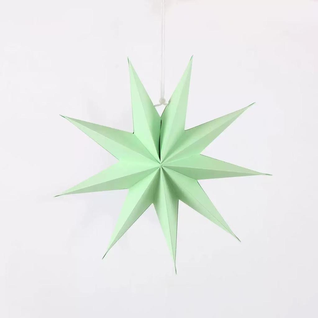 Nine-Pointed Star Ornament for Celebrations: Christmas, New Year, Birthday, Wedding and Mall Decoration – Origami Paper Hanging Prop.