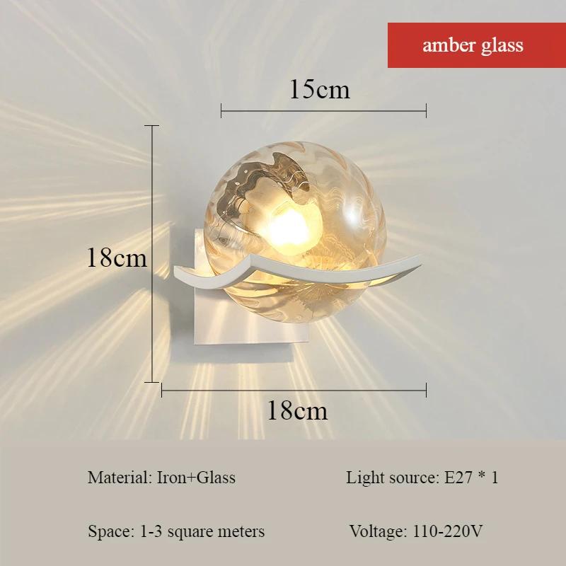 Nordic Minimalism Iron Art Glass Ball Wall Light Bedroom Study Dining Table Corridor Aisle Wall Lamp LED Home Decoration Luster