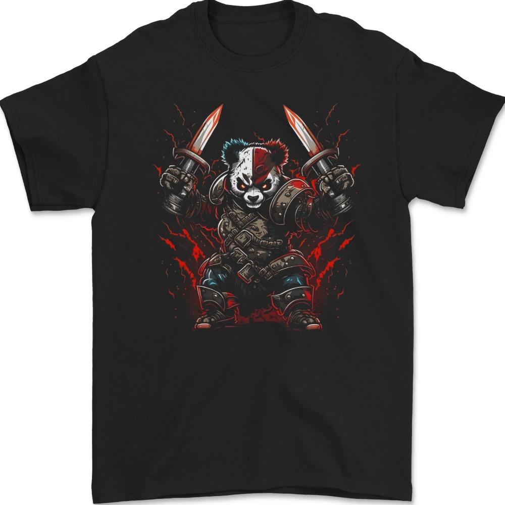 Panda Warrior Bear MMA SCIFI Samurai Mens TShirt Cool Style Graphic Printed T Shirt Men Summer Crewneck Cotton Short Sleeve