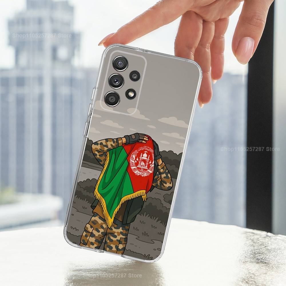 Flag OF Afghanistan Art Phone For Samsung A30,71,51,S20,10,9,Ultra,FE,Lite, S21,23,22,PIus,Transparent, Silicone Case