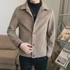Men's Slim Fit Woolen Coat - Autumn/Winter Solid Color Lapel Jacket