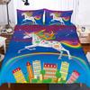 Bedding Set Single Double Twin Queen King Size Bedsheets 3D Printed Flying Cartoon Unicorn Duvet Covers With Pillow Cover Strips