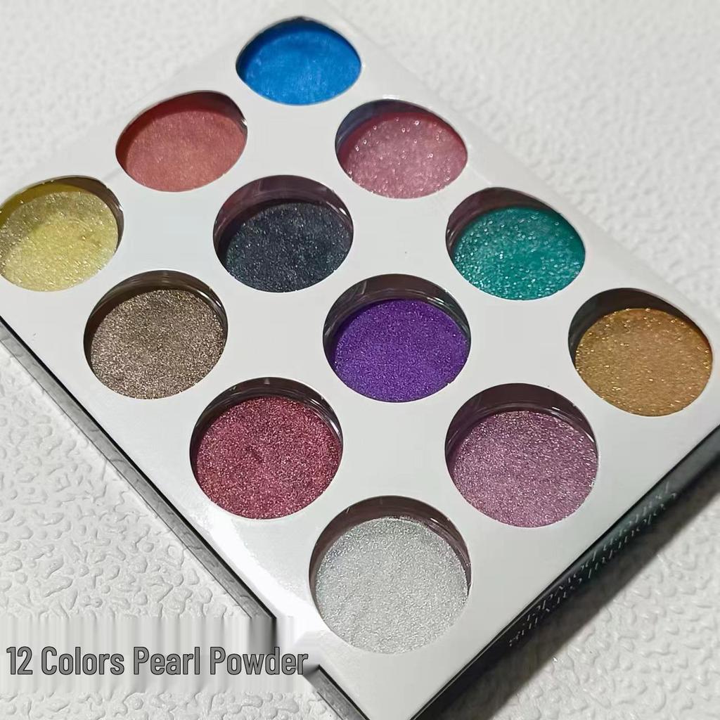 12-Color Crystal Nail Powder Glitter Set