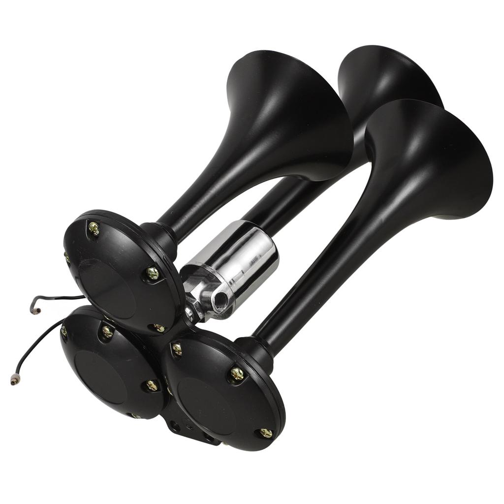Bocina de Aire Fuerte de Triple Trompeta 12V 24V para Camiones Semirremolques Pickups Bocina de Tren Sonido Claro Trompetas Triples Bocinas de Aire para Camiones