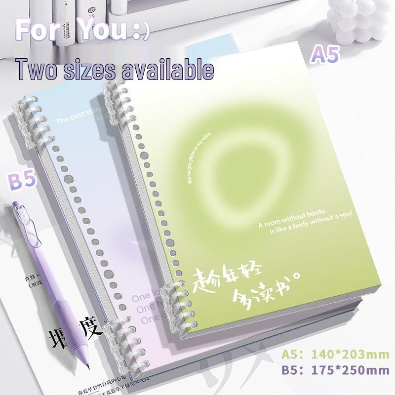Comfortable Loose-Leaf Student Notebook – Gentle Literary Style, Removable Pages, Hand-Friendly Design