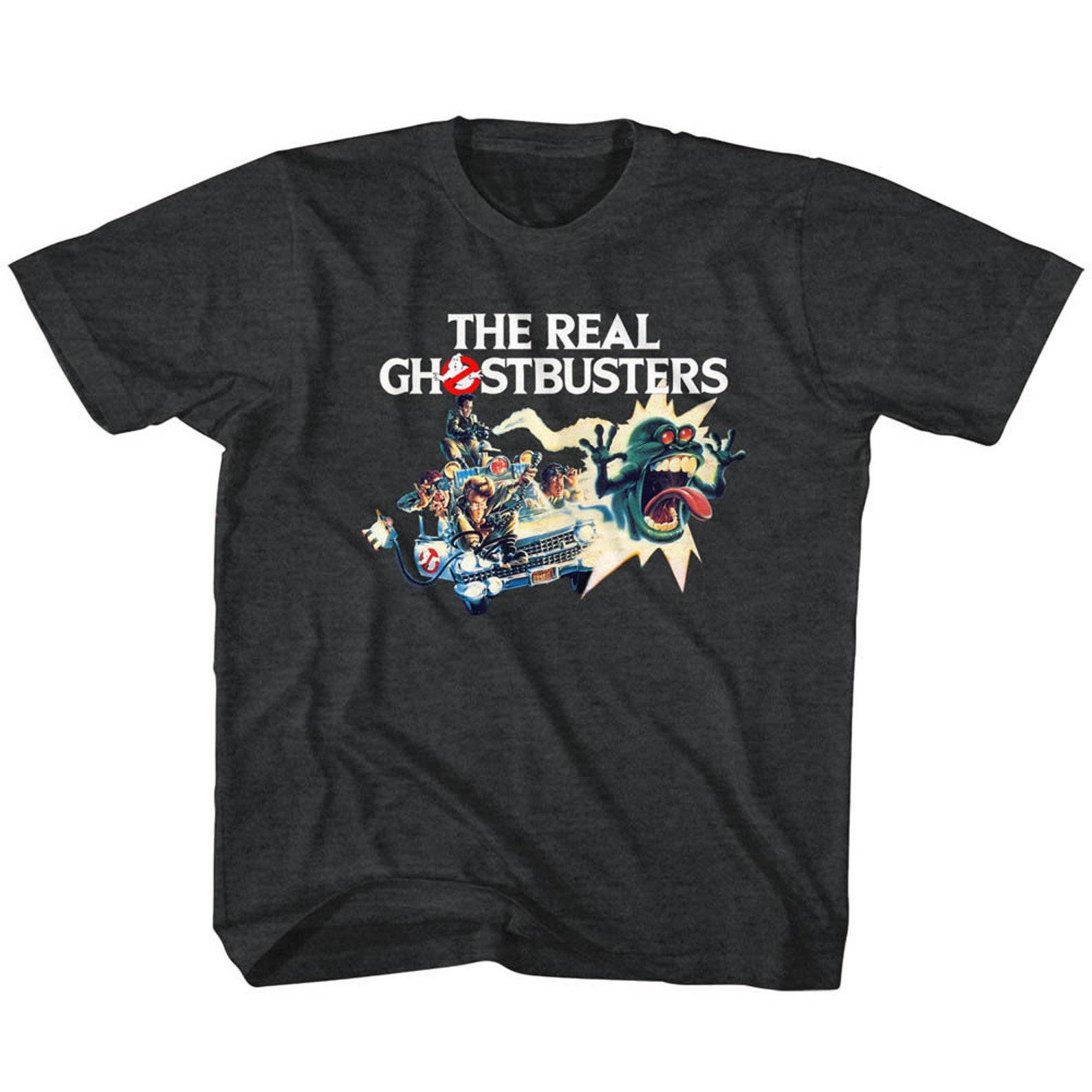 The Real Ghostbusters Car Chase Black Heather Children s T-Shirt S