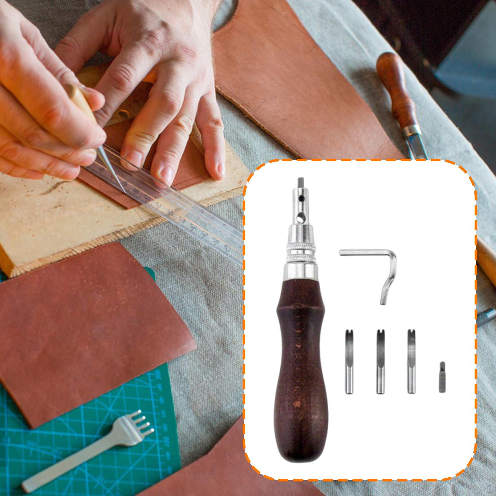 

7 in 1, Leather Groover Tool Professional, Multifunction, Portable Sturdy Carving Cutting