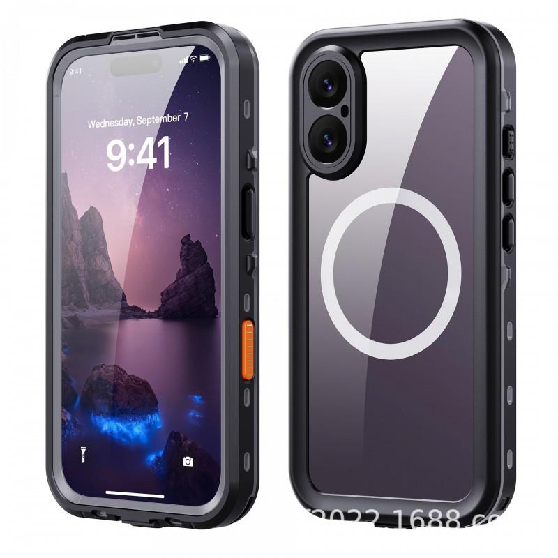 Magnetic Waterproof Phone Case IPhone 17 Shockproof TPU Full Cover Outdoor Sports Dive-Ready Protection