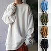 Womens Oversized Crewneck Sweatshirt Loose Fit Office Casual Pullover Winter Cotton Blend Top