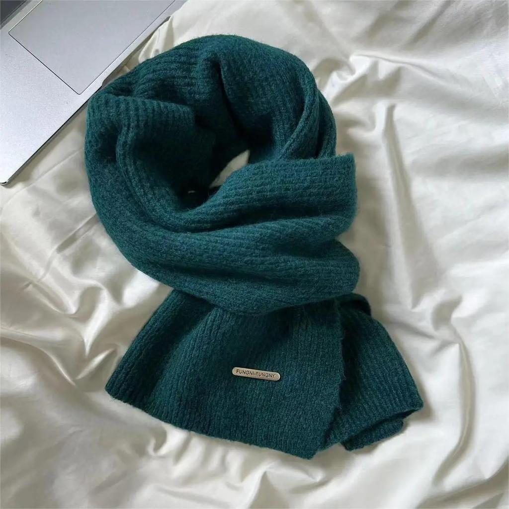 High Quality Classic Wool Solid Scarf Men Women Winter Autumn Knitted Thick Warm Soft Muffler Male Female Korean Version Scarf