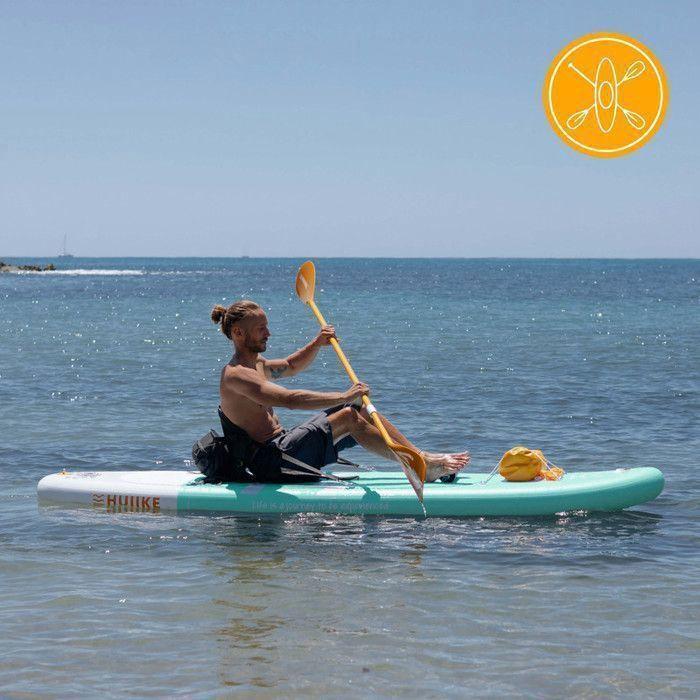 Paddle Gonflable Adulte Vert Avec Des Accessoires De Qualité - HUIIKE - Stand Up Paddle Avec Pagaie Double Et Siège De Kayak