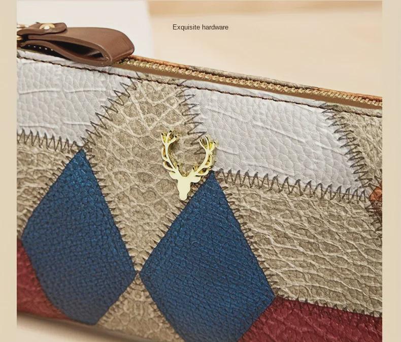 Trendige Retro Kleine Quadratische Tasche: Vielseitige Damen-Reißverschluss-Clutch mit Colorblock-Design.