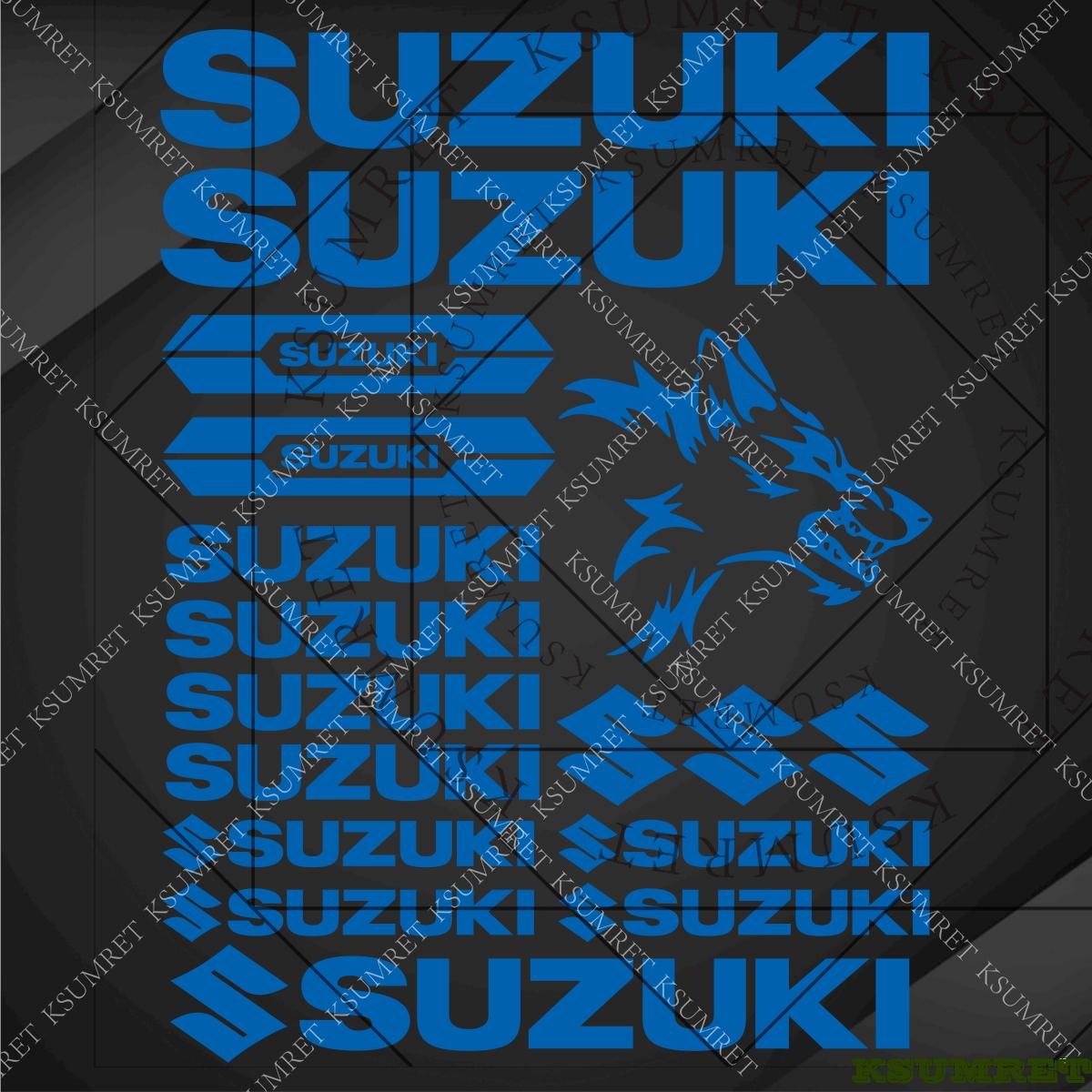 AAGK1 Vinyl Suzuki Sticker Decals Tank Logo Set Helmet Emblem Kit синий