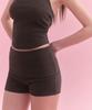 MUSINSA STANDARD WOMAN Women'S Turn Down Micro Jersey Shorts [Dark Brown]