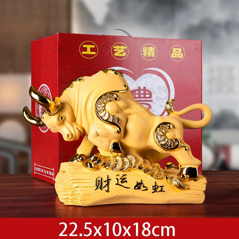 European Style Resin Bull Statue Modern Art Sculpture Home Auspicious Animal Best Gift Simple Taurus Ornament