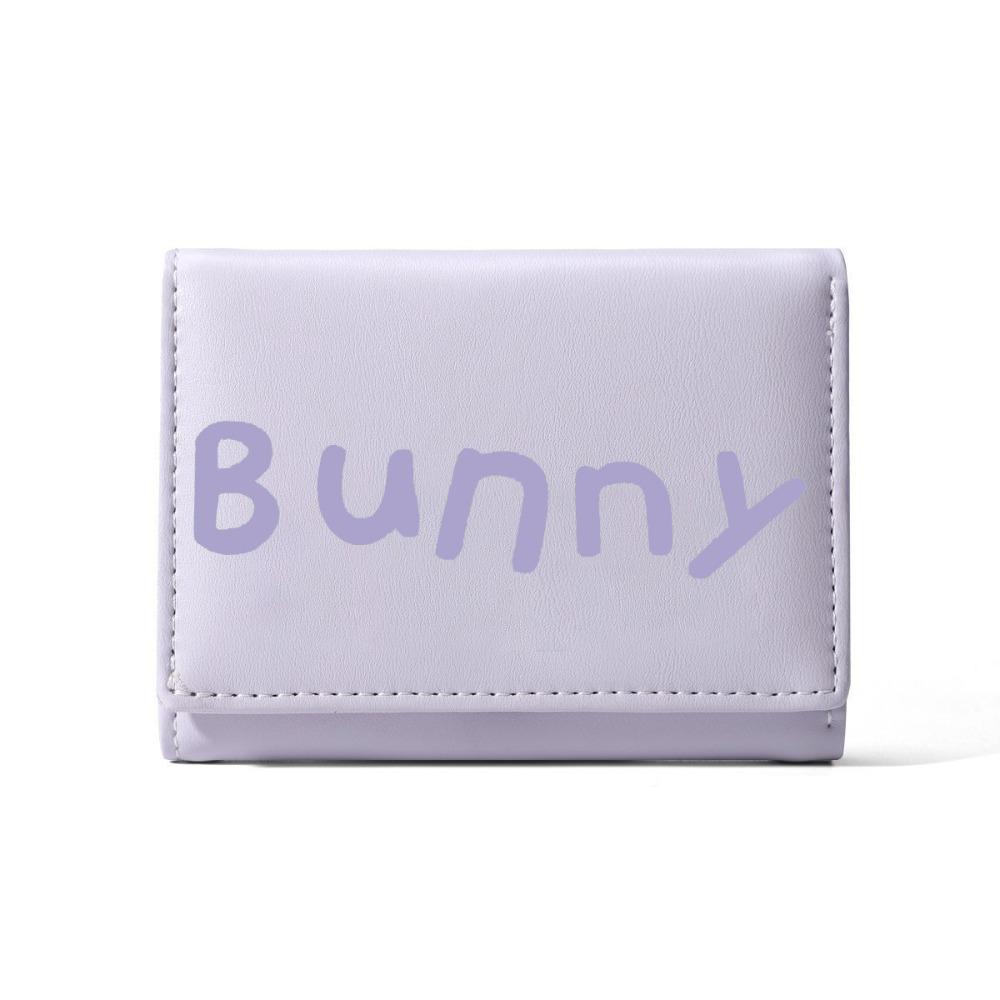 

Fashion English Letter Prints Short Wallet PU Leather Foldable Coin Purse Pink Multipurpose Money Bag Women Girl Travel фіолетовий