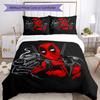 3pcs Deadpool Bedding Set Duvet Cover Closure Includes 1 Duvet Cover & 2 Pillowcases, Soft and Comfortable for All Seasons.