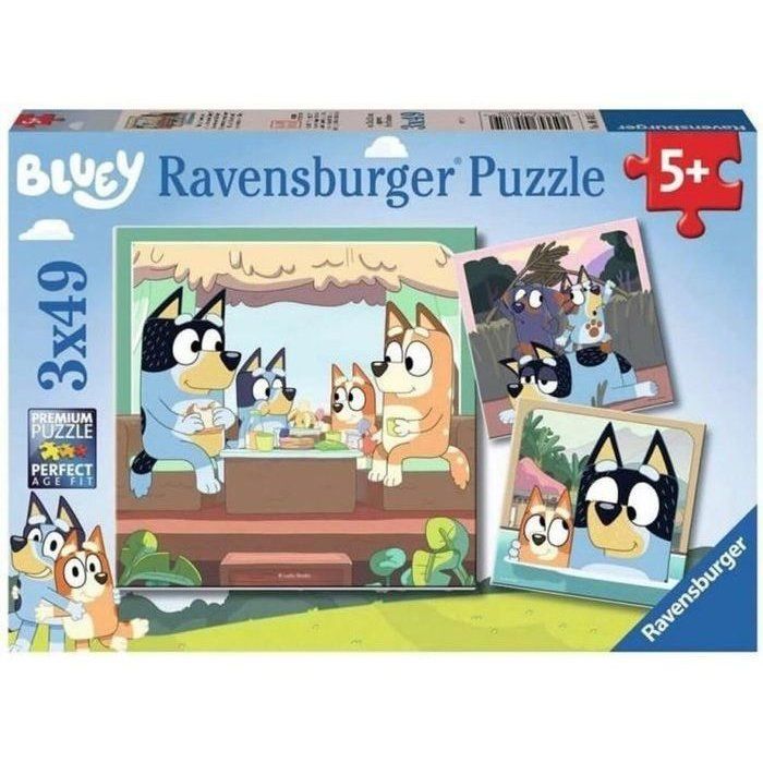Puzzle 3x49 dílků Dobrodružství Blueyho - Ravensburger - ZÁBAVNÉ A VZDĚLÁVACÍ - Od 5 let