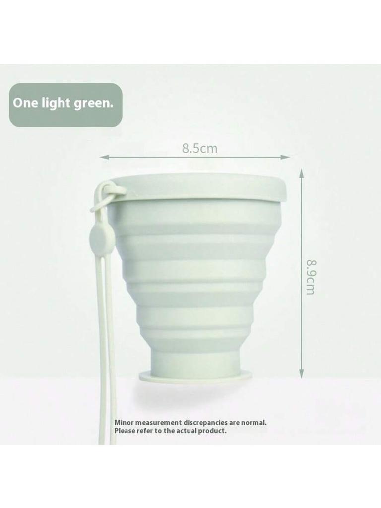 Silicone foldable travel water cup, press-to-collapse design, convenient for outdoor use and easy to carry and store.