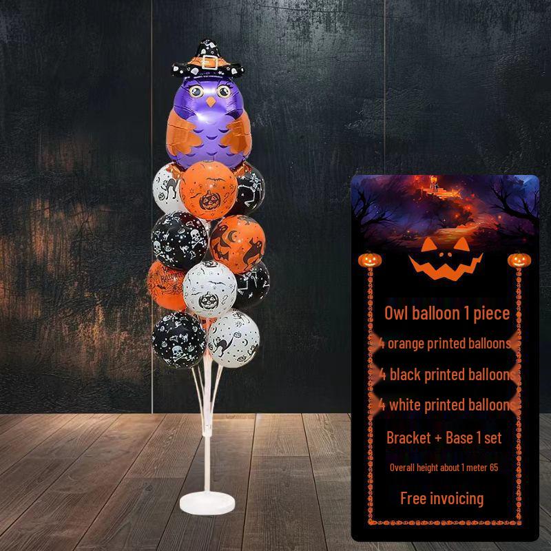 Halloween Pumpkin Skeleton Balloon Columns for Party and Event Decoration