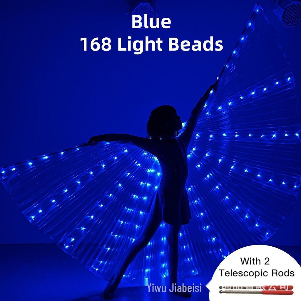 LED Leuchtendes Kinder Bauchtanzkostüm mit bunten leuchtenden Flügeln