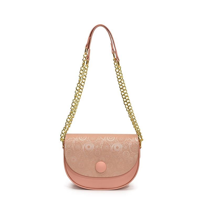 Spring small fresh solid color shoulder messenger bag new women's bag saddle bag fashion foreign trend