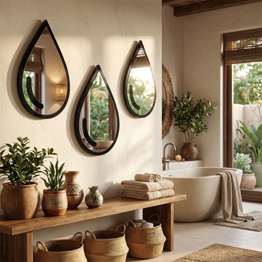 3Pcs Self-Adhesive Acrylic Mirror Wall Stickers Wall Mount Wall Decals  Bedroom Decor