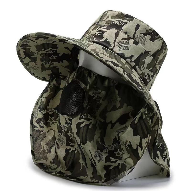 

1 шт. Захист шиї Модний сонцезахисний капелюх Дихаючі сітчасті камуфляжні капелюхи Сонцезахисні рибальські кепки