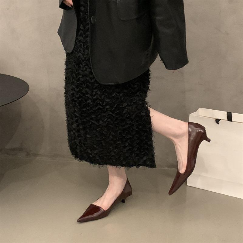 Damen spitze Lackleder Ballerinas zum Hineinschlüpfen Minimalistisch Elegant Freizeit Schuhe