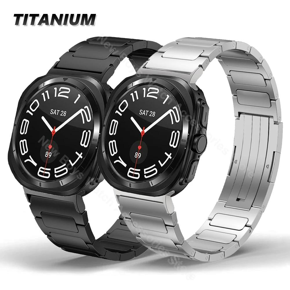 Luxury Titanium Band for Samsung Watch 7 Ultra 47mm Watchband Link Bracelet for Samsung Galaxy Ultra 7 47MM No Gaps Metal Strap