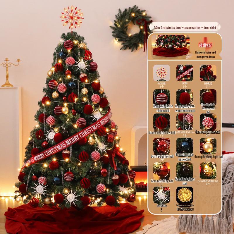 Ankara Red Indoor Christmas Tree Ornament Set