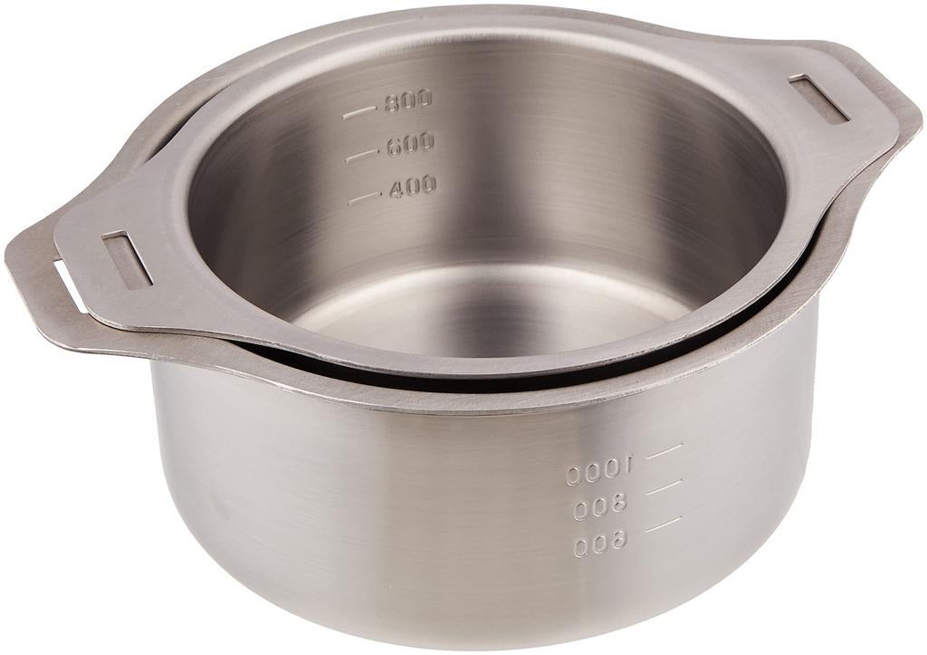 Wahei freiz Dvoudílný hrnec Tsubame Sanjo s odnímatelnou rukojetí, 14 cm 16 cm, nerezová ocel, kompatibilní s IH, Tsubame Sanjo EM-028