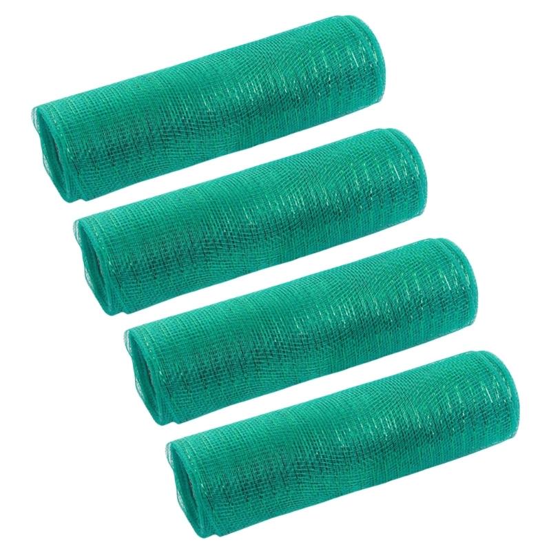 4 Rolls Durable Plastic Mesh Ribbon for Christmas Tree Decoration Perfect for DIY Projects and Festival Home Decors