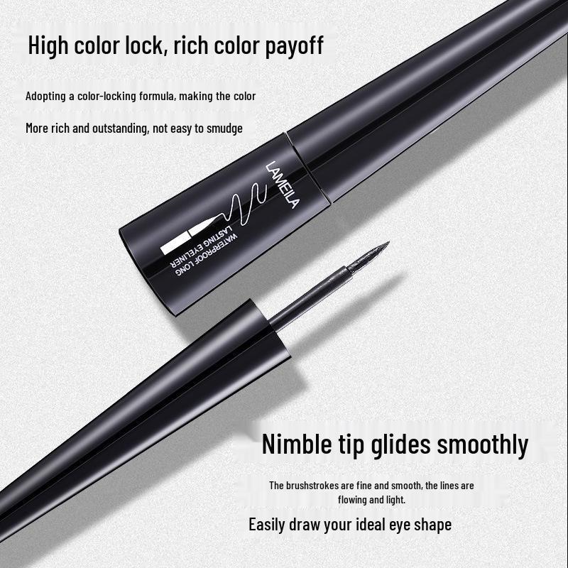 

Ультратонкая, Стойкая, Водостойкая Черная Подводка для Глаз: Высокопигментированный, быстросохнущий, стойкий к смазыванию и достойный подиума. 2.1g