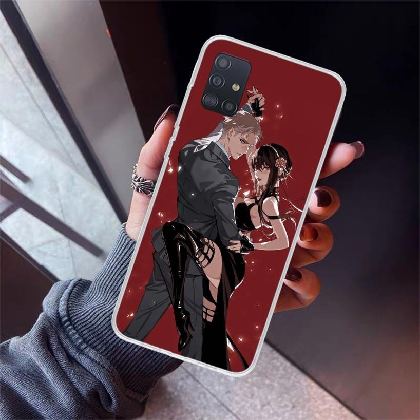Anime S-Spy Family Anya Phone Case For Samsung Galaxy A12 A52S A42 A32 A22 A51 A50 Note 20 Ultra 10 S10 Plus A71 A70 A31 A30 A10