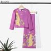ZANZEA Women 3/4 Sleeve Blouse and Long Skirts Elegant Casual Two Piece Sets