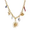 Non titanium steel Valentine's Day love flower fruit conch turtle multiple pendant necklace for women