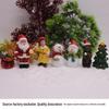 Santa Claus and Snowman Figurines with Christmas Ornaments, Brown Bear Gift Bag & Micro Landscape Pendant