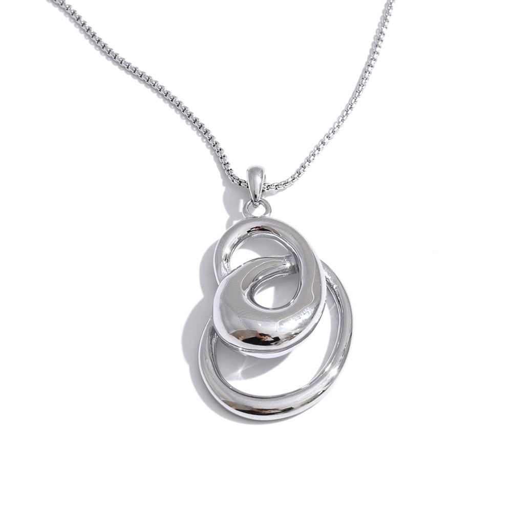 

Yhpup New Stainless Steel Necklace Pendant Geometry Stylish Unique Attractive Women Collar Jewelry Water Resistant
