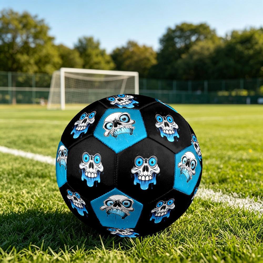 1PC Skull Artwork Big Eyes Soccer Ball Size 5 Football Machine Sewn Indoor/Outdoor Universal Football A64