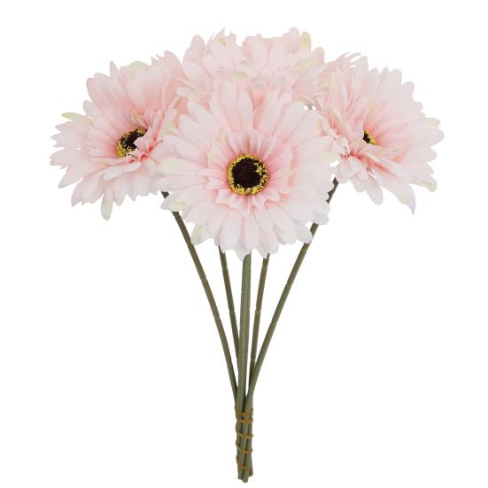 

Yousheng 6 шт. искусственных гербер, искусственные цветы с гибким стеблем, искусственные цветы герберы для цветочной композиции, украшение свадебного стола розовый