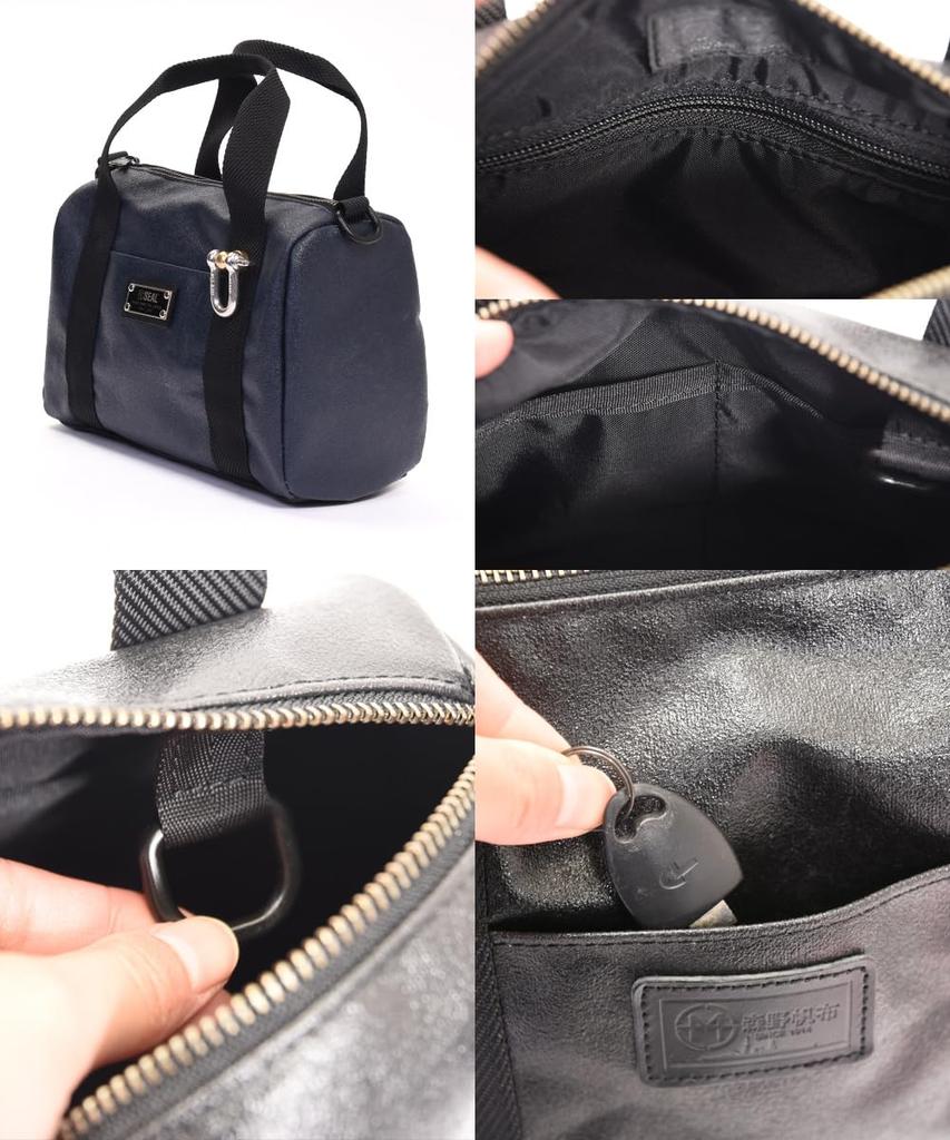 Morino Canvas x Mini Boston Mini Shoulder Waterproof Golf Cart Crossbody Made in Japan with Genuine Made by the Japan Maritime [Seal] Bag, 2-Way Bag,