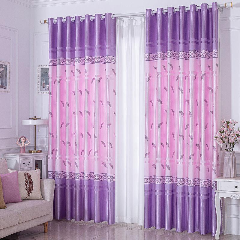 

2 шт. новые шторы для гостиной, европейский стиль, тюль, фиолетовый, розовый, с высоким затенением, прозрачные занавески для дверей спальни, окон, шторы 2PC 150*270CM