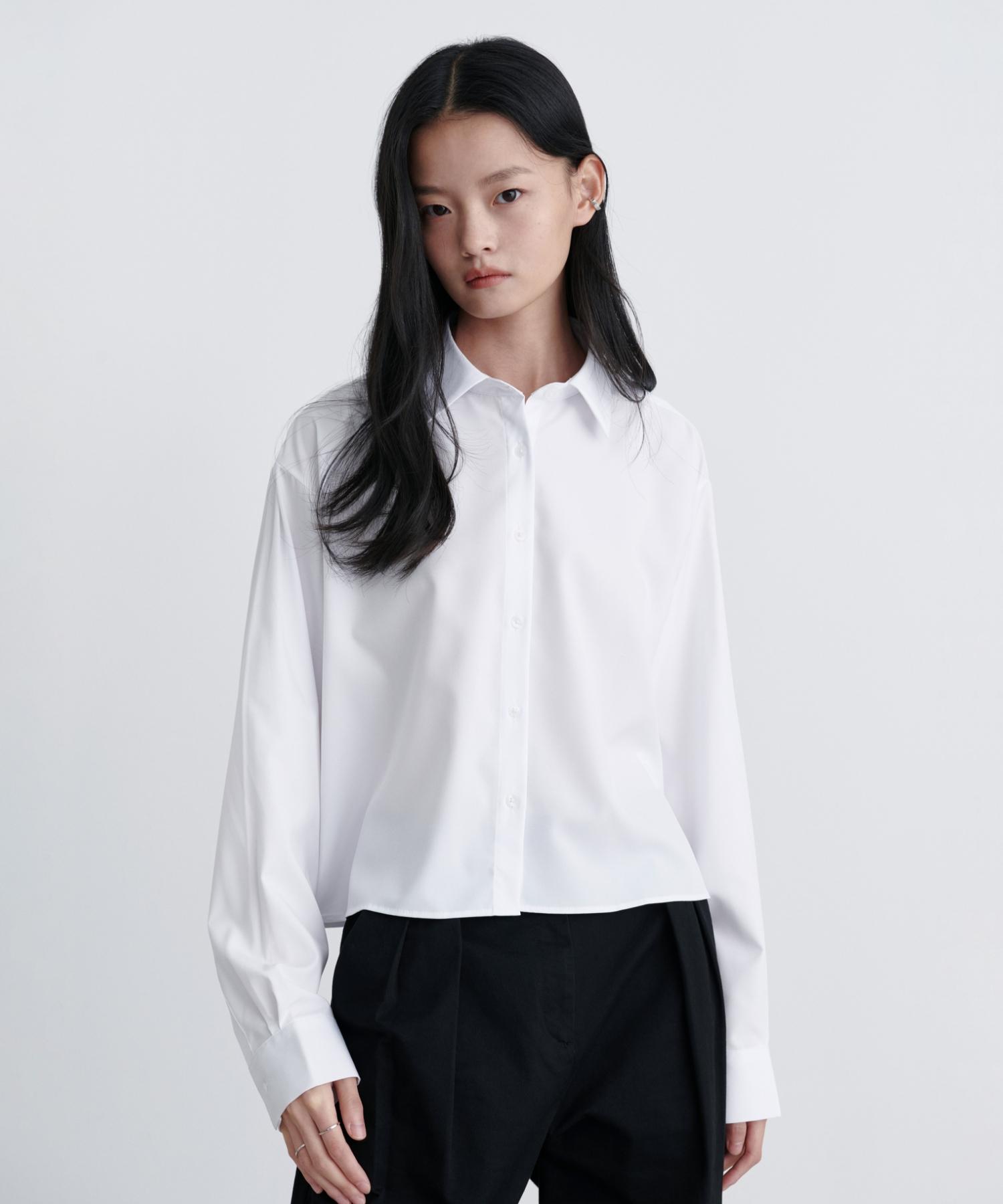 Musinsa Standard Woman Women S Relaxed Crop Silky Shirt [White] White/M