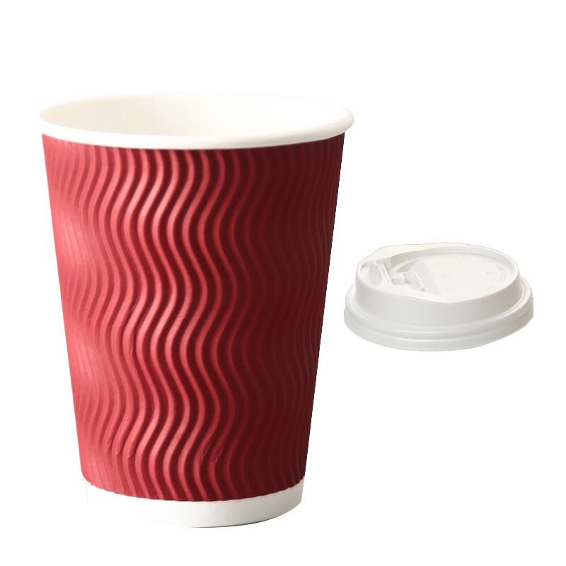 Xidien Disposable Double-Wall Insulated Coffee Cups with Lids
