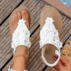 herringbone large size sandals women's flower sandals sandals beach shoes flat bottom pinch feet spring new models